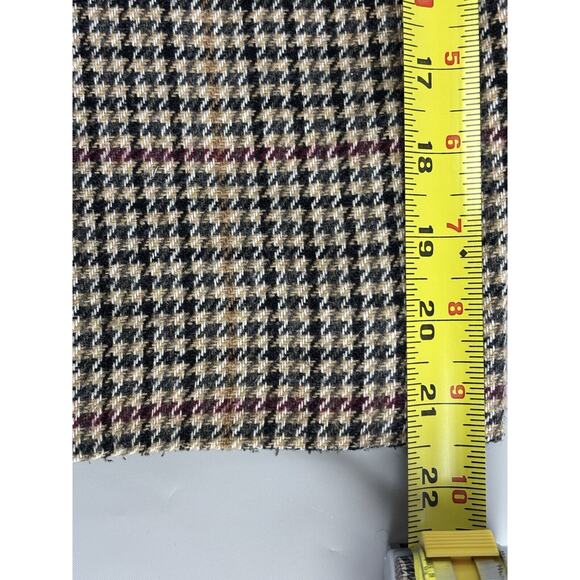 Cross Country Fashions Plaid Houndstooth Blazer Womens 12P Brown Wool Blend - Picture 14 of 16